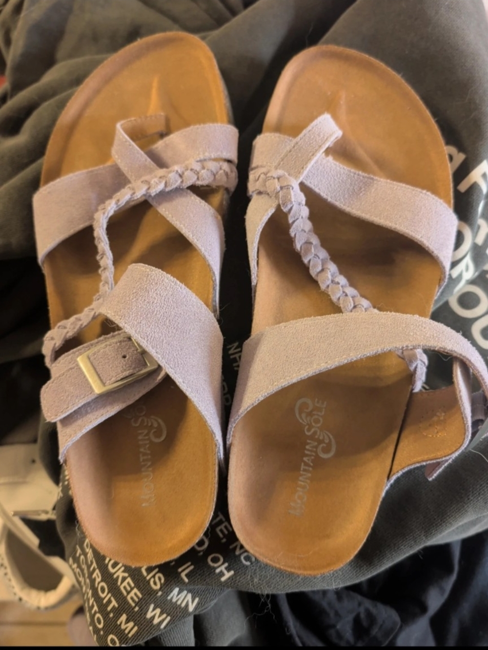 Women's Lavender Braided Strap Sandals